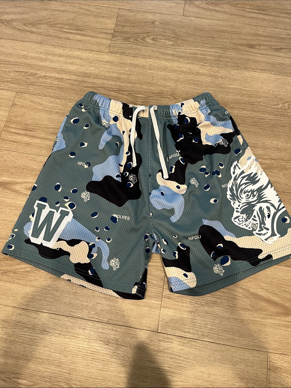 Title: Darc Sport Blue Camo Heavy Mesh Gym Shorts - Size Large (Limited Edition)